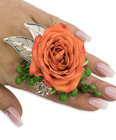 Tangerine Floral Ring