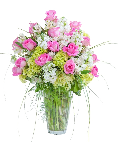 Pink and White  Elegance Vase